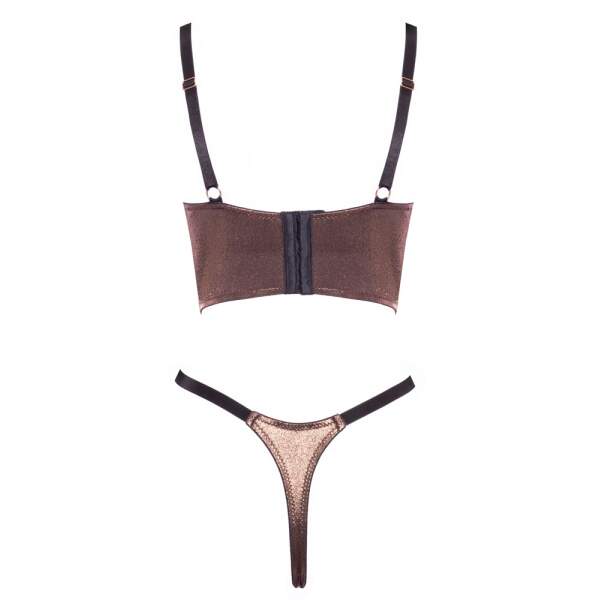 Abierta Fina - Lingerie Set - Cuploos - Kruisloos - Metallic - Brons - Goud - Afbeelding 7
