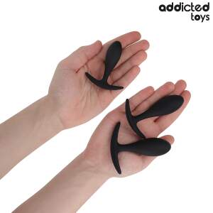Addicted Toys - Anal Training Kit - 3 Butt Plugs - Model T - Siliconen - Zwart