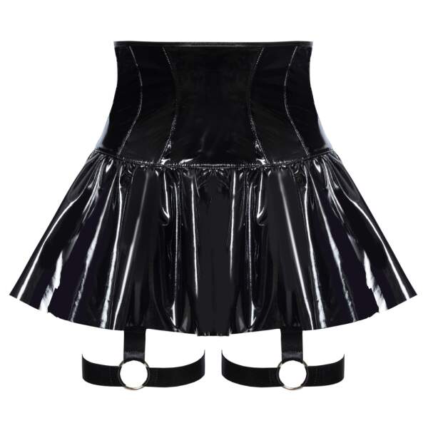 Black Level - Rok - Wijd - Beenstraps - Lak - Zwart - Afbeelding 7