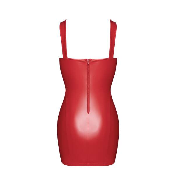 Noir Handmade - F364 - Bombshell - Mini Jurk - Wetlook - Rood - Afbeelding 10