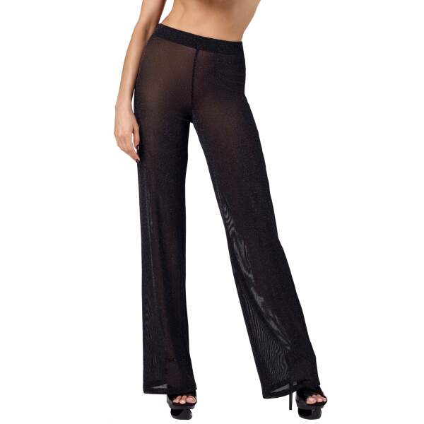 Noir Handmade - F374 - Onyx Sheer Palazzo - Broek - Lurex - Afbeelding 4
