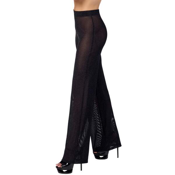 Noir Handmade - F374 - Onyx Sheer Palazzo - Broek - Lurex - Afbeelding 5