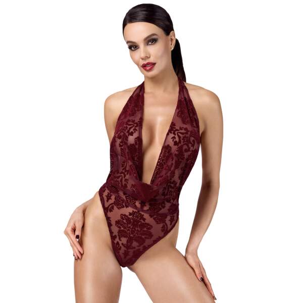 Noir Handmade - F386 - Kink Royal Cascade - Stringbody - Gaas - Flockprint - Rood