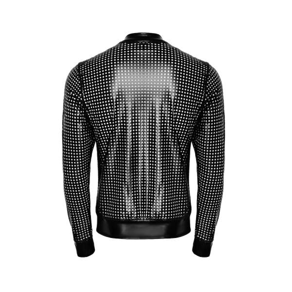 Noir Handmade - H076 - Mayhem - Bomber Jacket - Geperforeerd Wetlook - Zwart - Afbeelding 5
