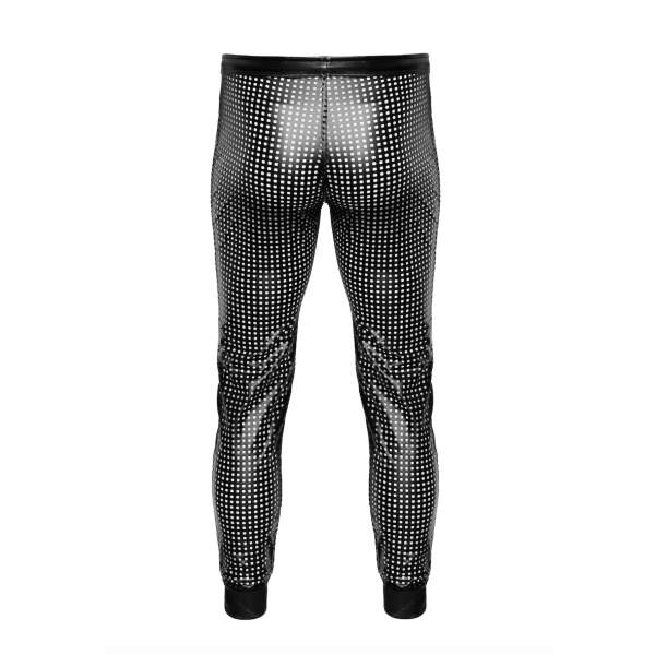 Noir Handmade - H078 - Mayhem - Long Pants - Broek -  Geperforeerd Wetlook - Zwart - Afbeelding 7