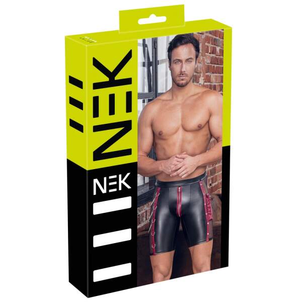 NEK - Longshort met Gaas en Studs - Wetlook - Zwart - Afbeelding 10