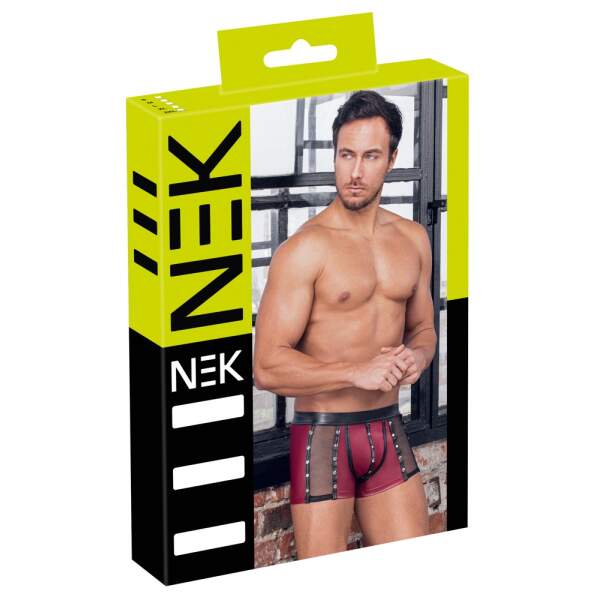 NEK - Rode Wetlook Short met Gaas en Studs - Afbeelding 7