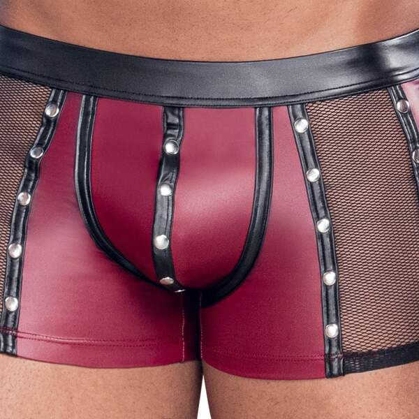 NEK - Rode Wetlook Short met Gaas en Studs - Afbeelding 3