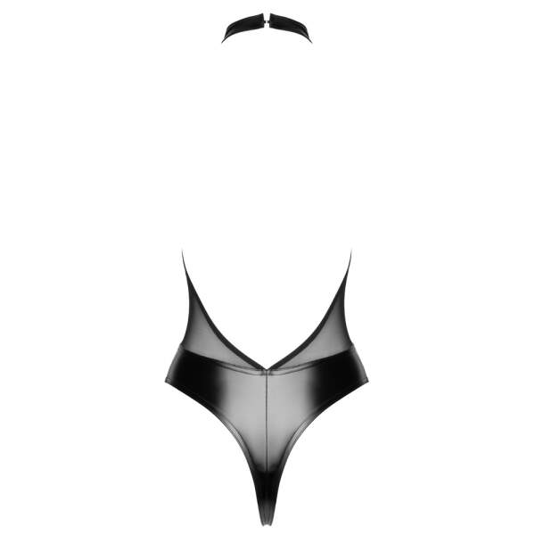 Noir Handmade - Gaas Stringbody met Strass - Wetlook - Zwart - Afbeelding 6