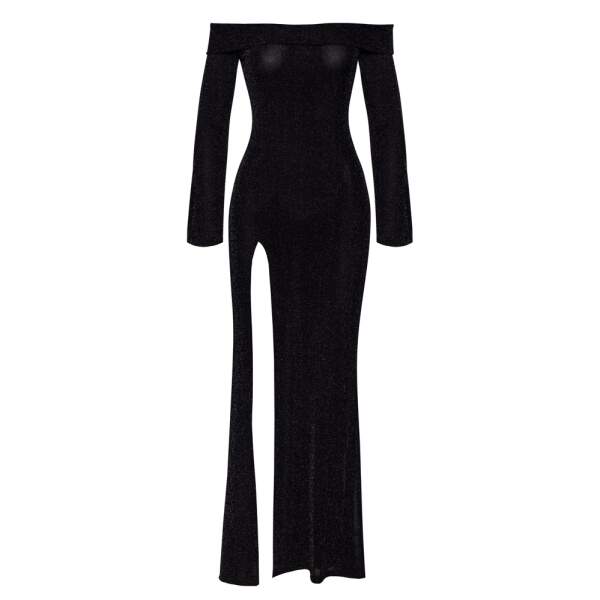 Noir Handmade - Midnight Spell - Maxi Jurk - Glitters - Lurex - Zwart