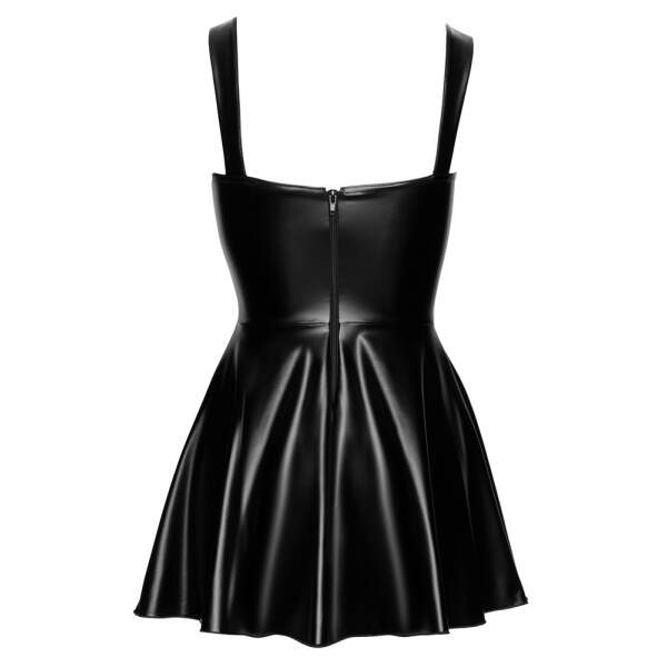 Noir Handmade - Wetlook Mini Jurk met Veter - Zwart - Afbeelding 6