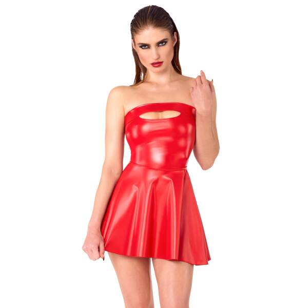 Noir Handmade - Strapless Mini Jurk van Wetlook - Rood - Afbeelding 2