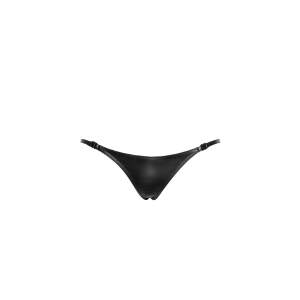 Noir Handmade - P012 Wild - Stripper String - Zwarte Gespen - Croco - Wetlook - Zwart