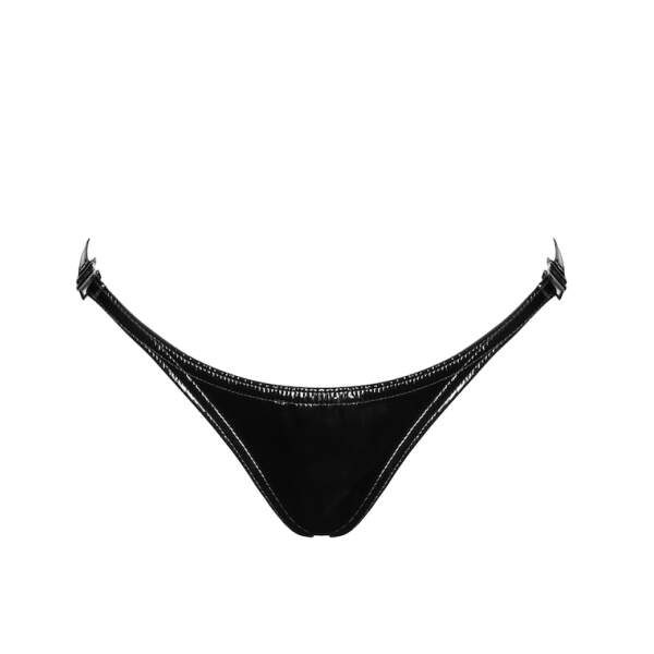 Noir Handmade - P014 - Dominae - Stripper String - Lak- Zwart - Afbeelding 4
