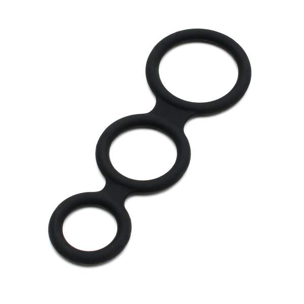 Rimba - Triple Cockring - Siliconen - Zwart - Afbeelding 7
