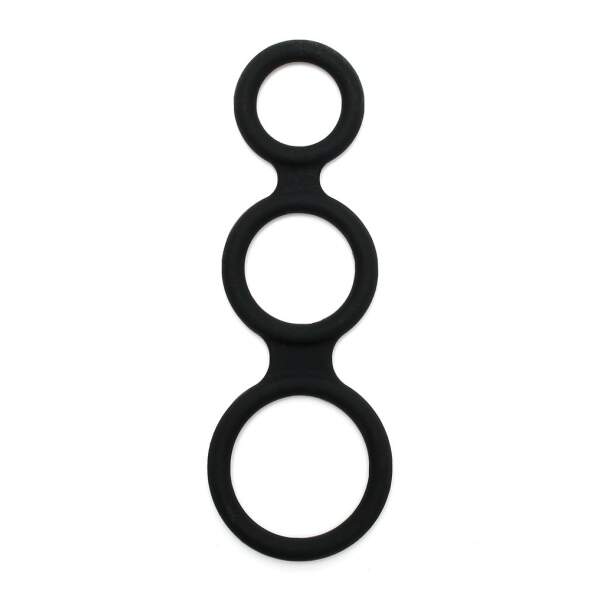 Rimba - Triple Cockring - Siliconen - Zwart - Afbeelding 6