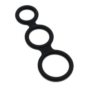 Rimba - Triple Cockring - Siliconen - Zwart