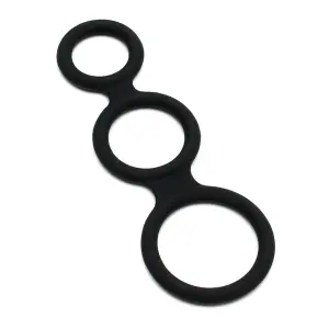 Rimba - Triple Cockring - Siliconen - Zwart