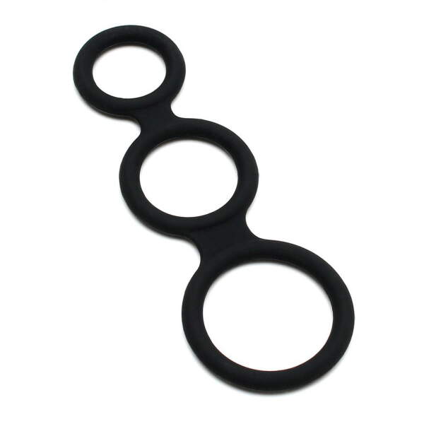 Rimba - Triple Cockring - Siliconen - Zwart