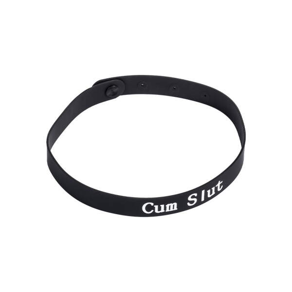 Rimba - Collar - CUM SLUT - Verstelbaar - Siliconen - Zwart - Afbeelding 6