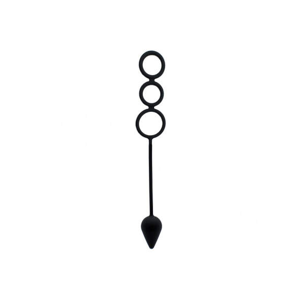 Rimba - Cockring met Butt Plug - Siliconen - Zwart - Afbeelding 2