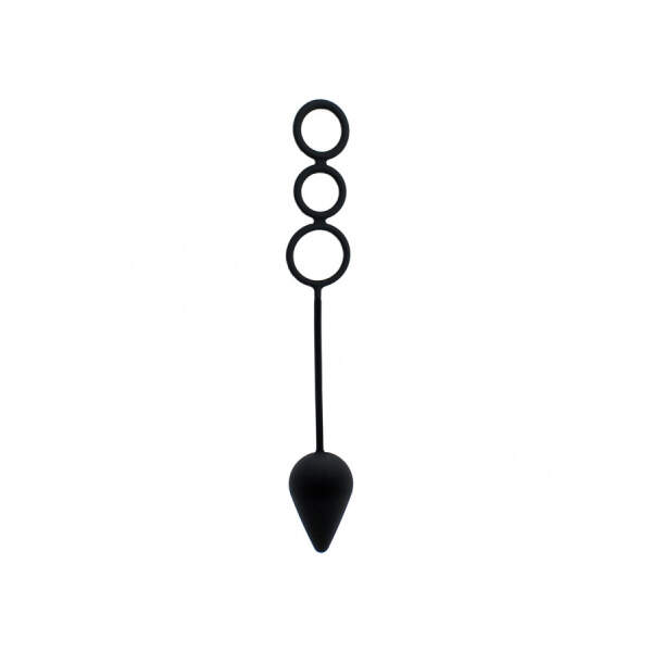 Rimba - Cockring met Butt Plug - Siliconen - Zwart - Afbeelding 4