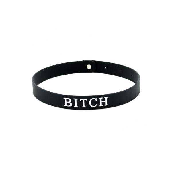 Rimba - Collar - BITCH - Verstelbaar - Siliconen - Zwart - Afbeelding 8