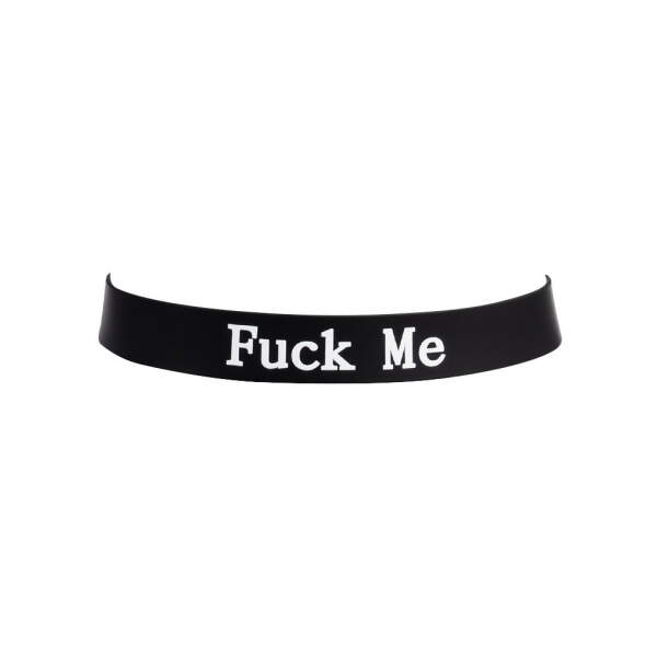 Rimba - Collar - FUCK ME - Verstelbaar - Siliconen - Zwart - Afbeelding 3
