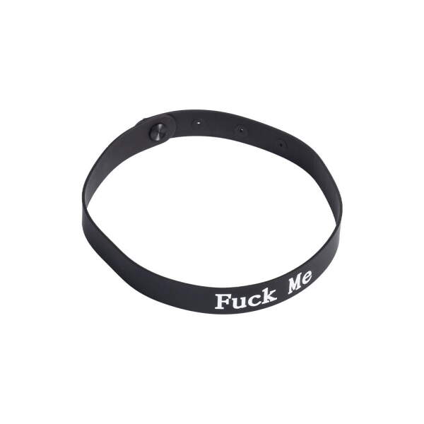 Rimba - Collar - FUCK ME - Verstelbaar - Siliconen - Zwart - Afbeelding 2