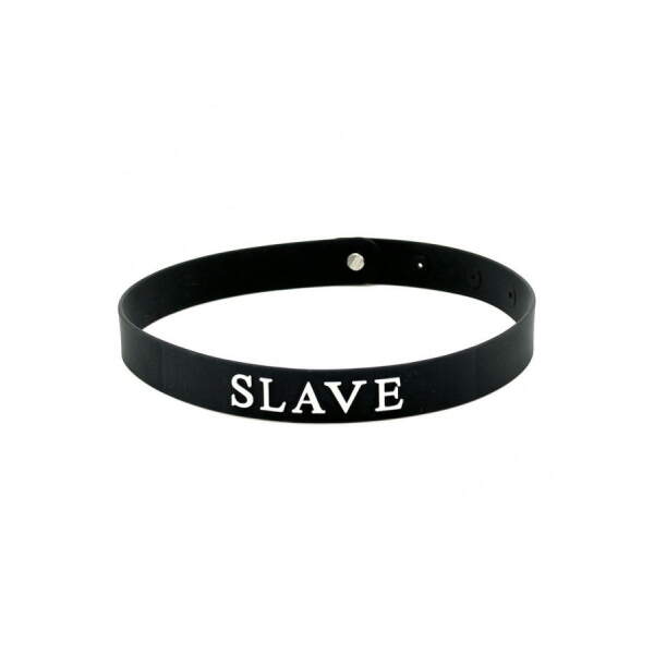 Rimba - Collar - SLAVE - Verstelbaar - Siliconen - Zwart - Afbeelding 2