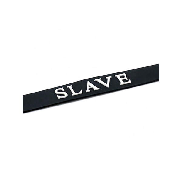 Rimba - Collar - SLAVE - Verstelbaar - Siliconen - Zwart - Afbeelding 3