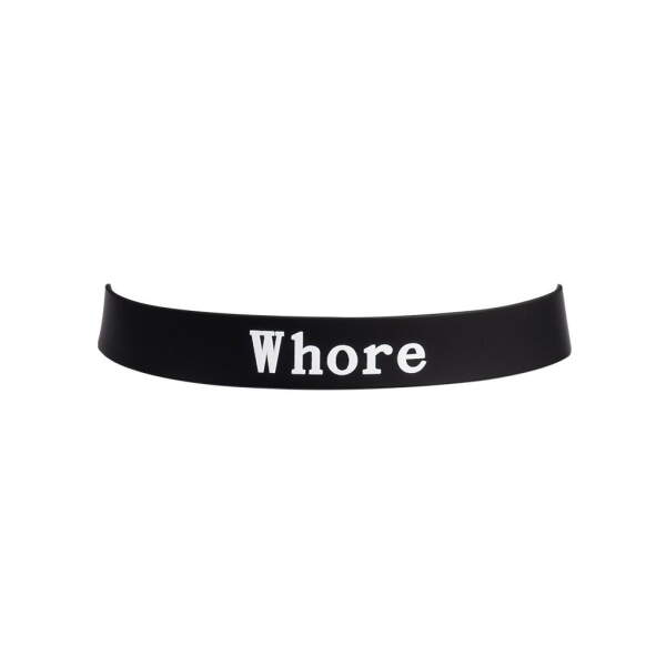 Rimba - Collar - WHORE - Verstelbaar - Siliconen - Zwart - Afbeelding 3