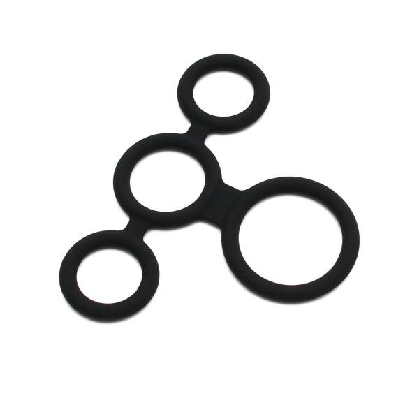 Rimba - Quatro Cockring - Siliconen - Zwart - Afbeelding 6