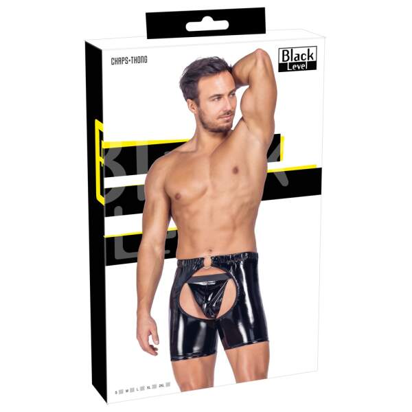 Black Level - Chaps met String - Lak - Zwart - Afbeelding 8