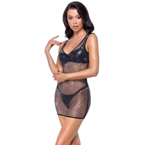 Cottelli Collection - Mini Jurk - Strass