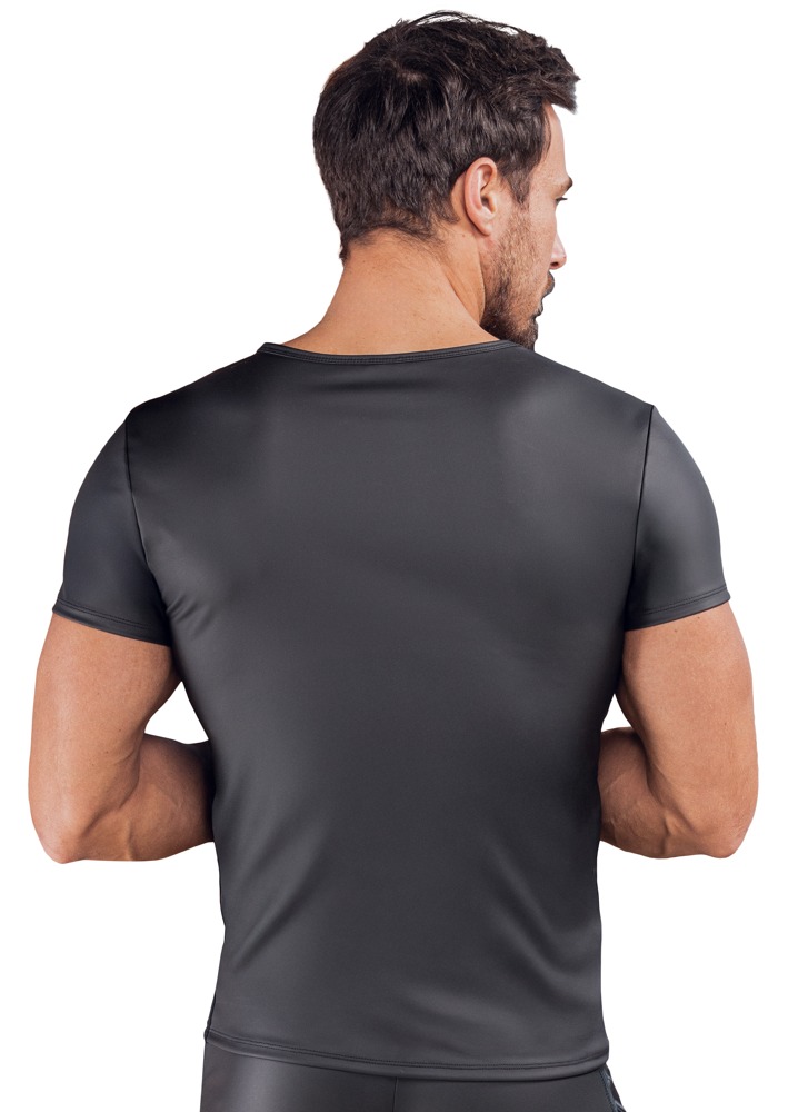 NEK - Shirt - Blauwe Strepen - Wetlook - Gaas - Zwart - Afbeelding 3