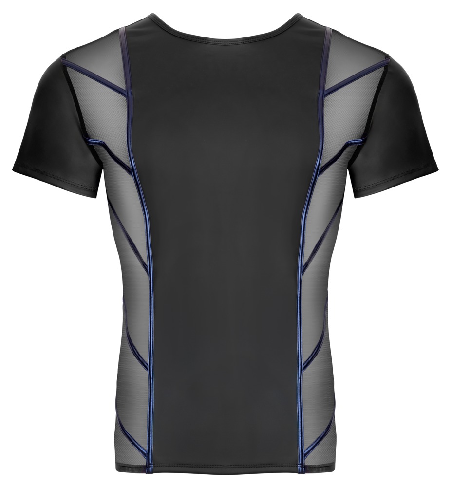 NEK - Shirt - Blauwe Strepen - Wetlook - Gaas - Zwart - Afbeelding 5