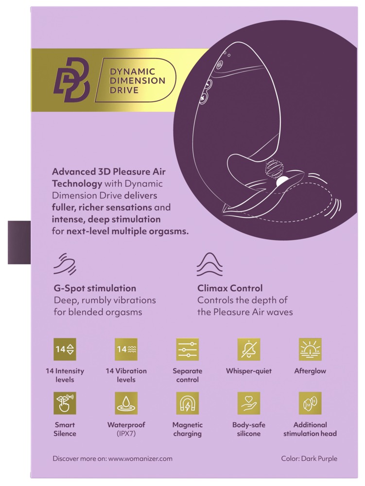 Womanizer - Next Duo - Clitoris Stimulator - G-Spot Vibrator - Luchtdruk - Vibraties - Paars - Afbeelding 13