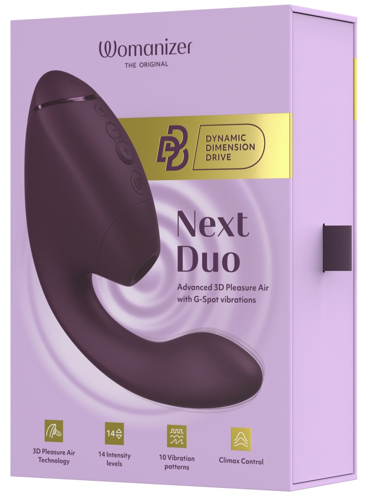 Womanizer - Next Duo - Clitoris Stimulator - G-Spot Vibrator - Luchtdruk - Vibraties - Paars - Afbeelding 12
