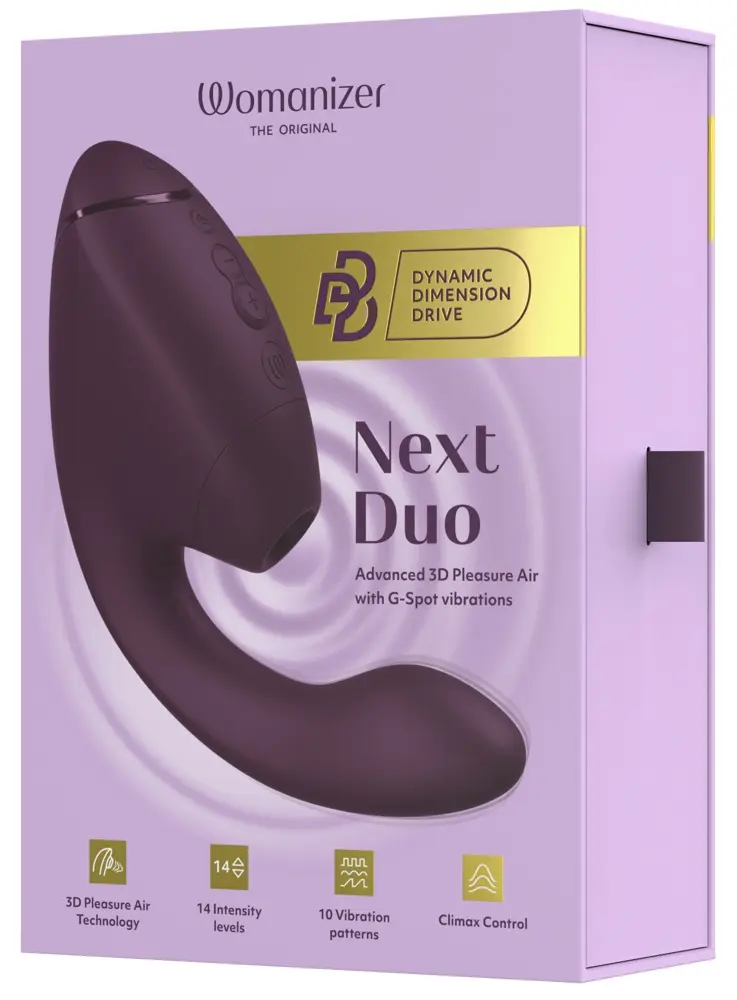 Womanizer - Next Duo - Clitoris Stimulator - G-Spot Vibrator - Luchtdruk - Vibraties - Paars - Afbeelding 12