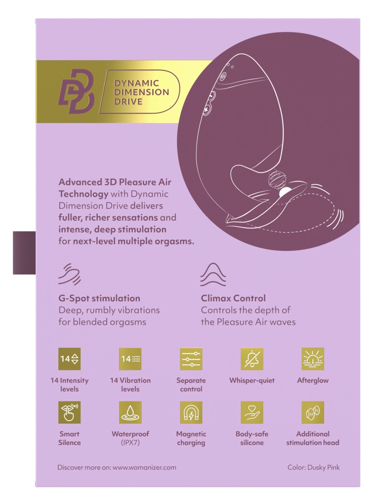 Womanizer - Next Duo - Clitoris Stimulator - G-Spot Vibrator - Luchtdruk - Vibraties - Roze - Afbeelding 14