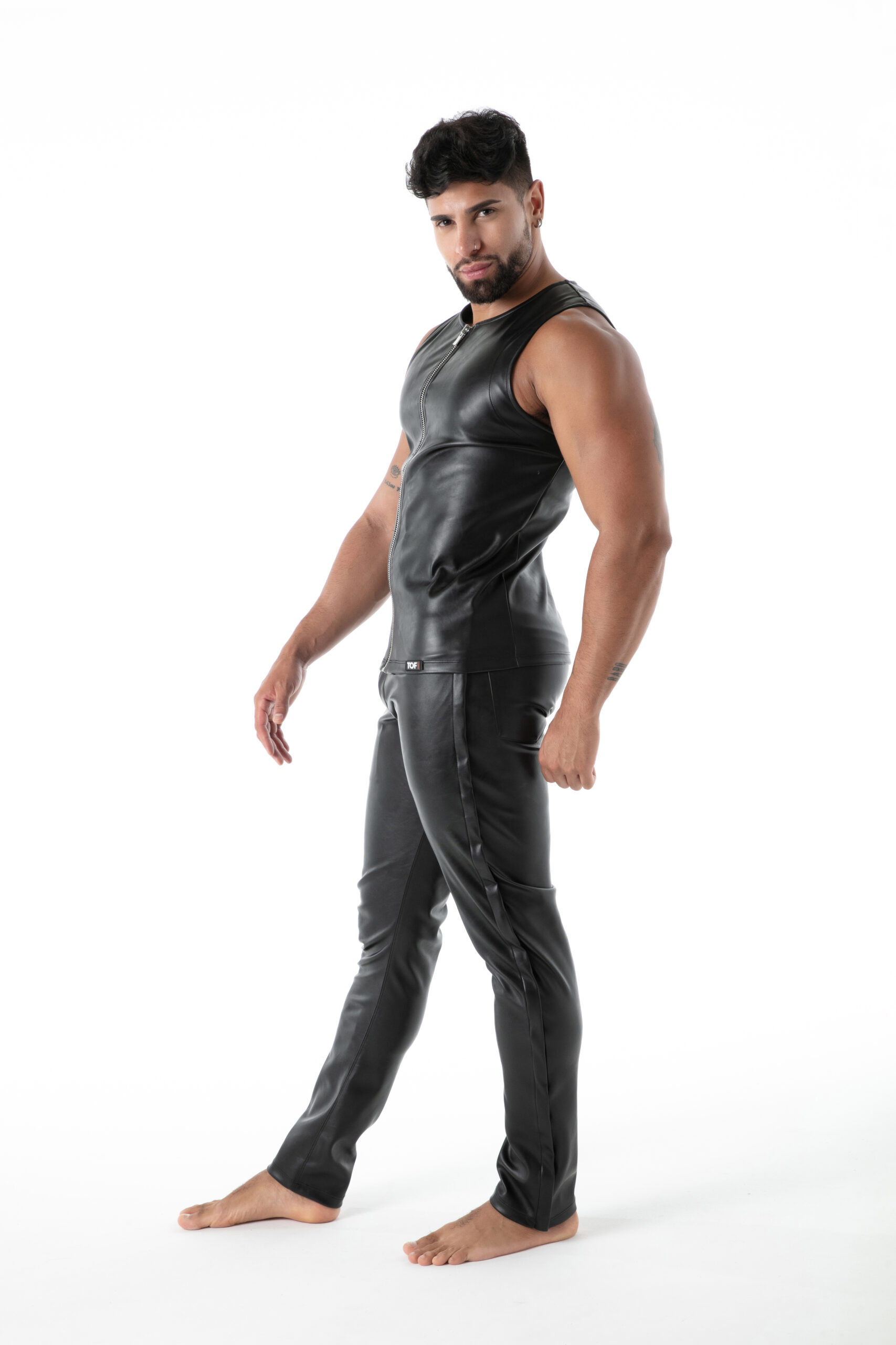 TOF PARIS - Kinky Zipped Tank Top - PU-leer - Zwart - Afbeelding 4