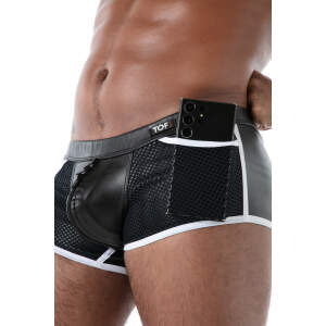 TOF PARIS - Kinky Zipped Short Black/White - PU-leer