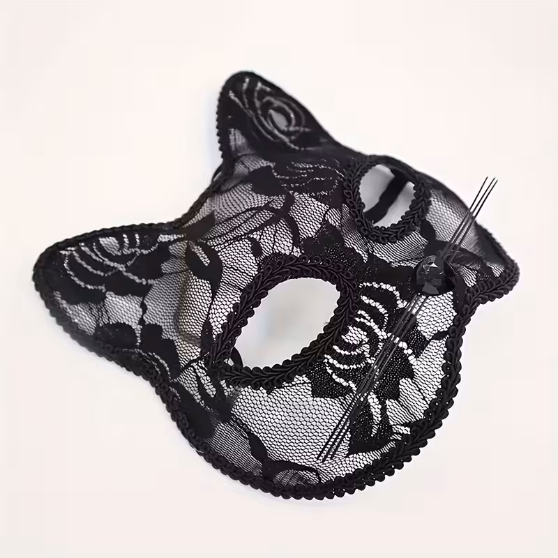 Cape Specialist - Cat Mask - Kanten Motief - Zwart - Afbeelding 2