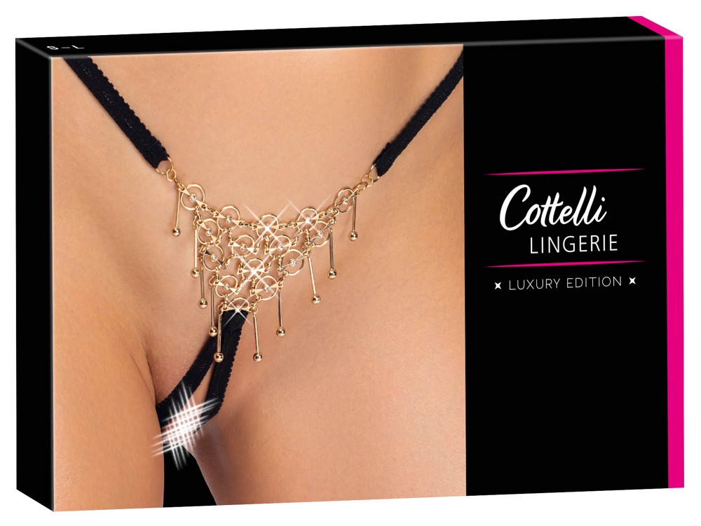Cottelli Collection - String - Open Kruis - Goud en Strass - Afbeelding 5