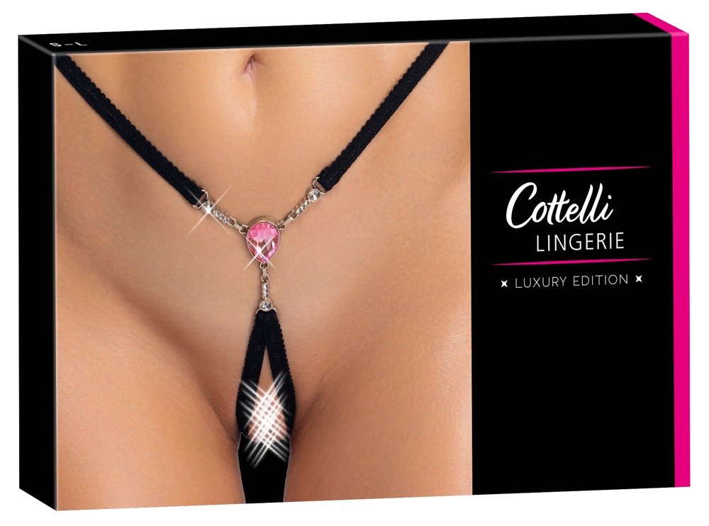 Cottelli Collection - String - Open Kruis - Pink Strass - Afbeelding 6