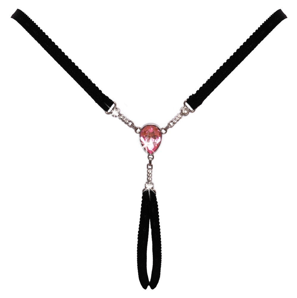Cottelli Collection - String - Open Kruis - Pink Strass