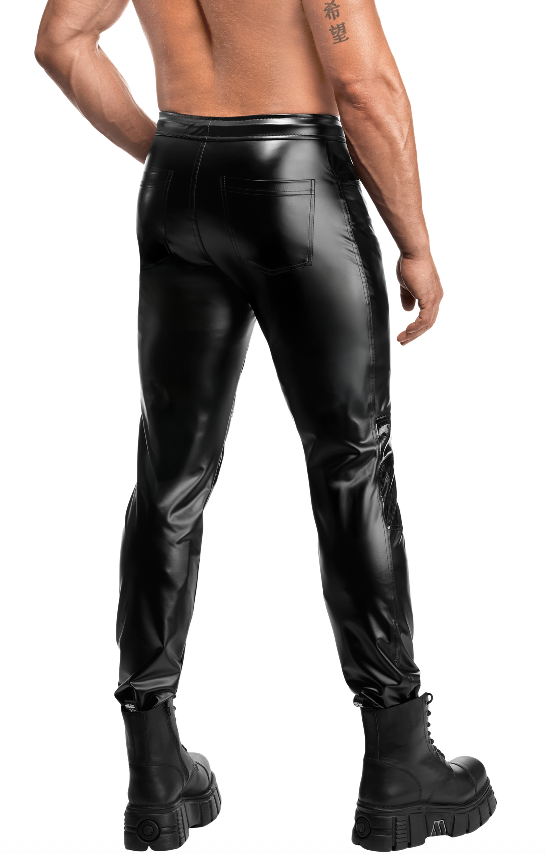 Noir Handmade - H087 - Rogue - Pants - Wetlook & Lak - Zwart - Afbeelding 5