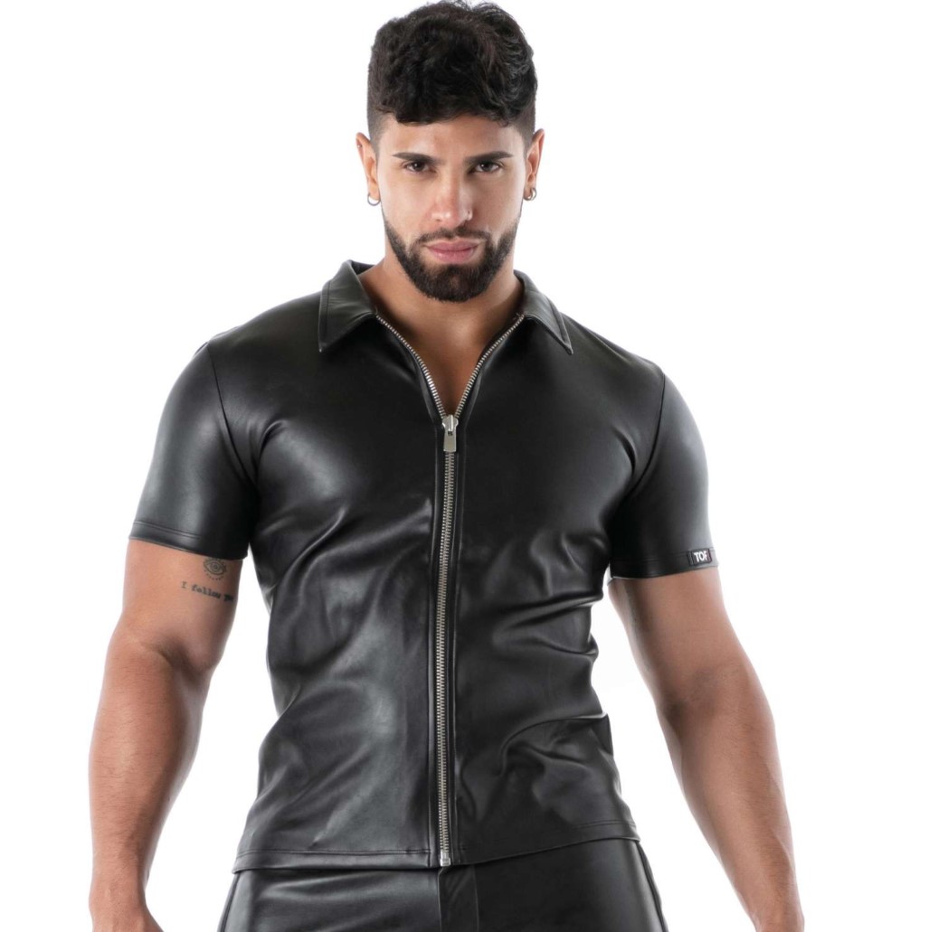 TOF PARIS - Kinky Zipped Vest - PU-leer - Zwart
