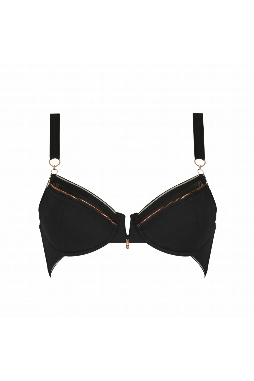 Patrice Catanzaro - Exclusieve BH met Rose Gouden Accenten en Rits - Shapewear - Zwart - Afbeelding 6